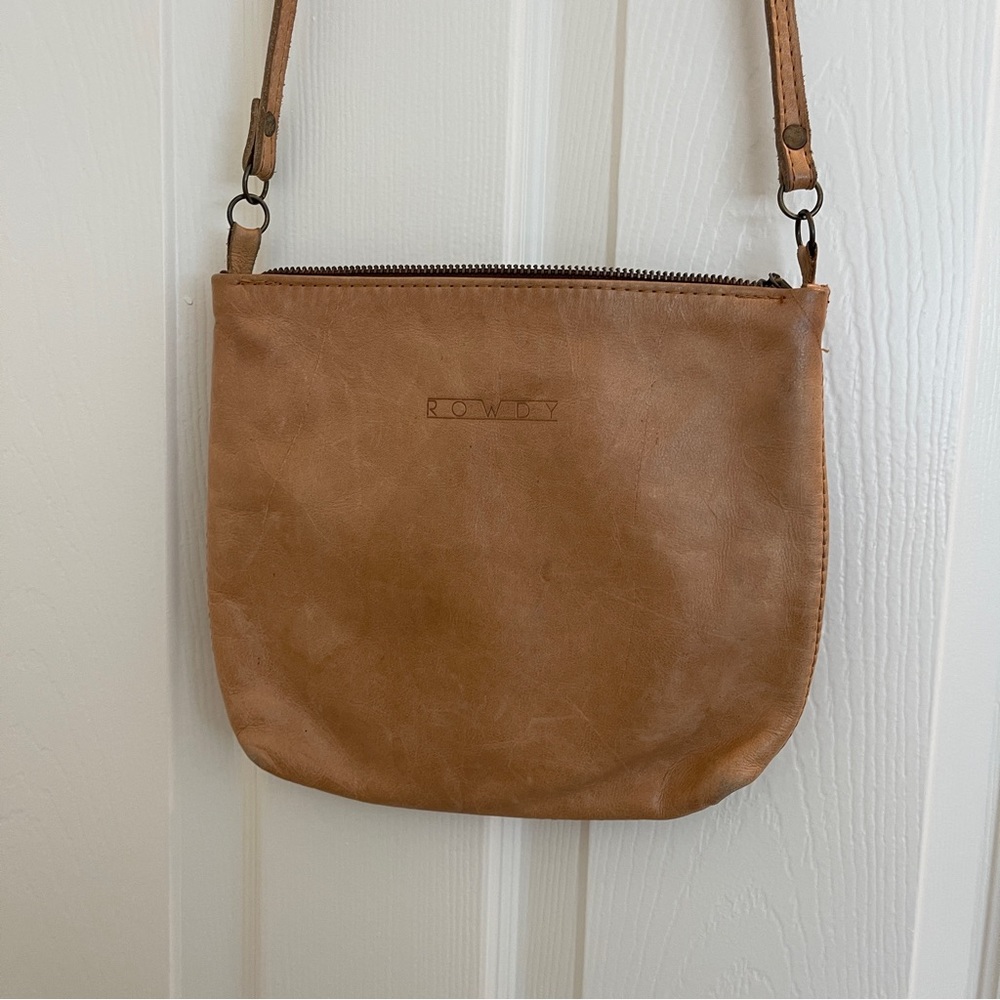 ROWDY brown leather crossbody